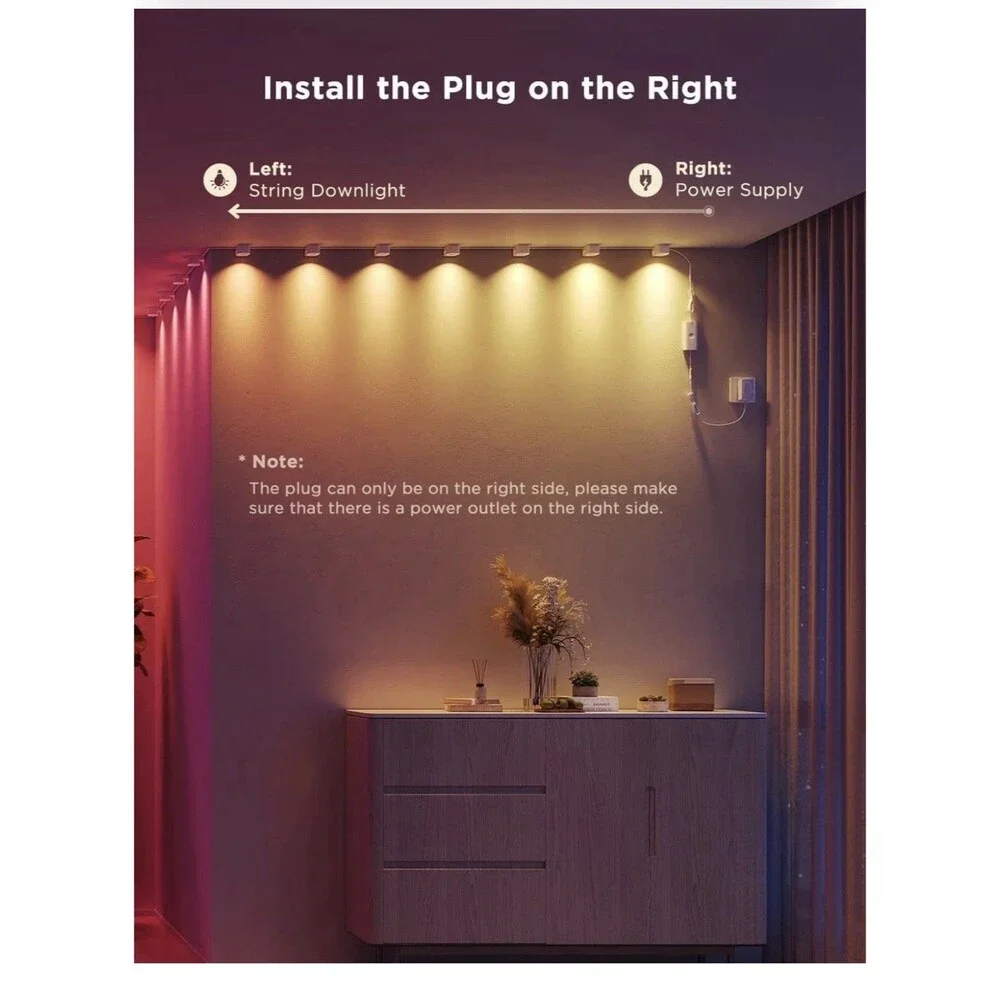 Govee RGBIC String Downlights Smart LED 9. 8ft Lights Works w Alexa Music Sync